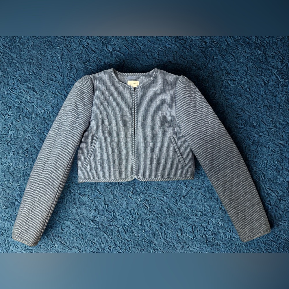 Avec Les Filles Blue Quilted Jacket